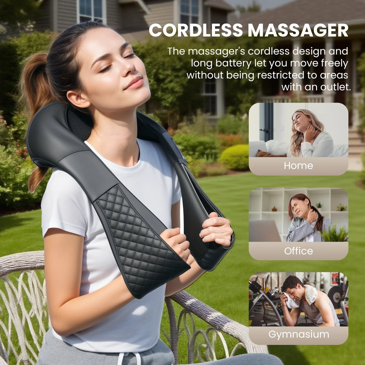 Shiatsu Deep Tissue Neck & Back Massager with Heat