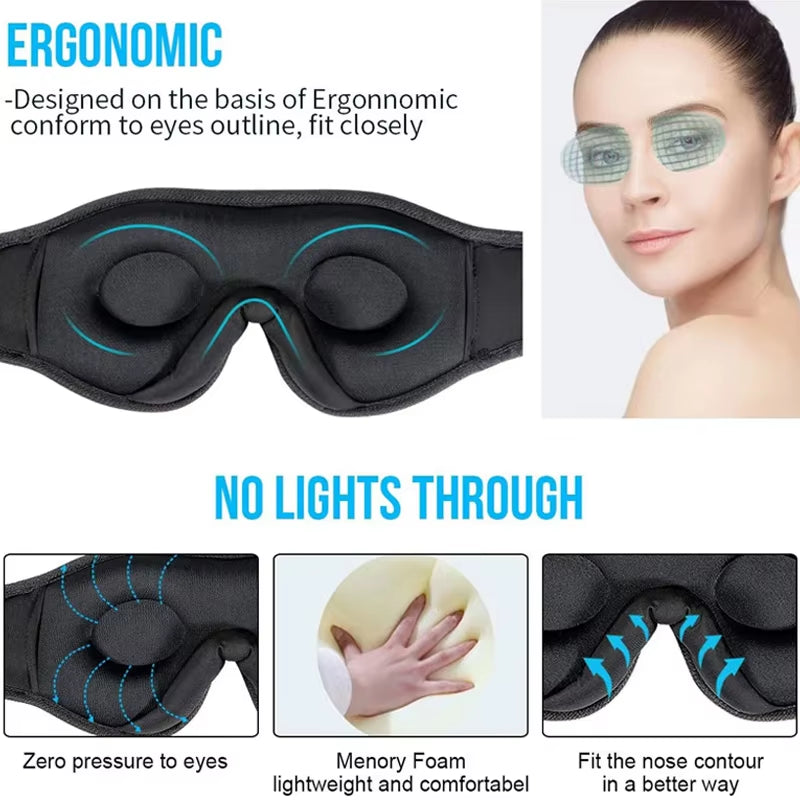 Bluetooth Sleeping Headphones 3D Eye Mask Wireless Headband