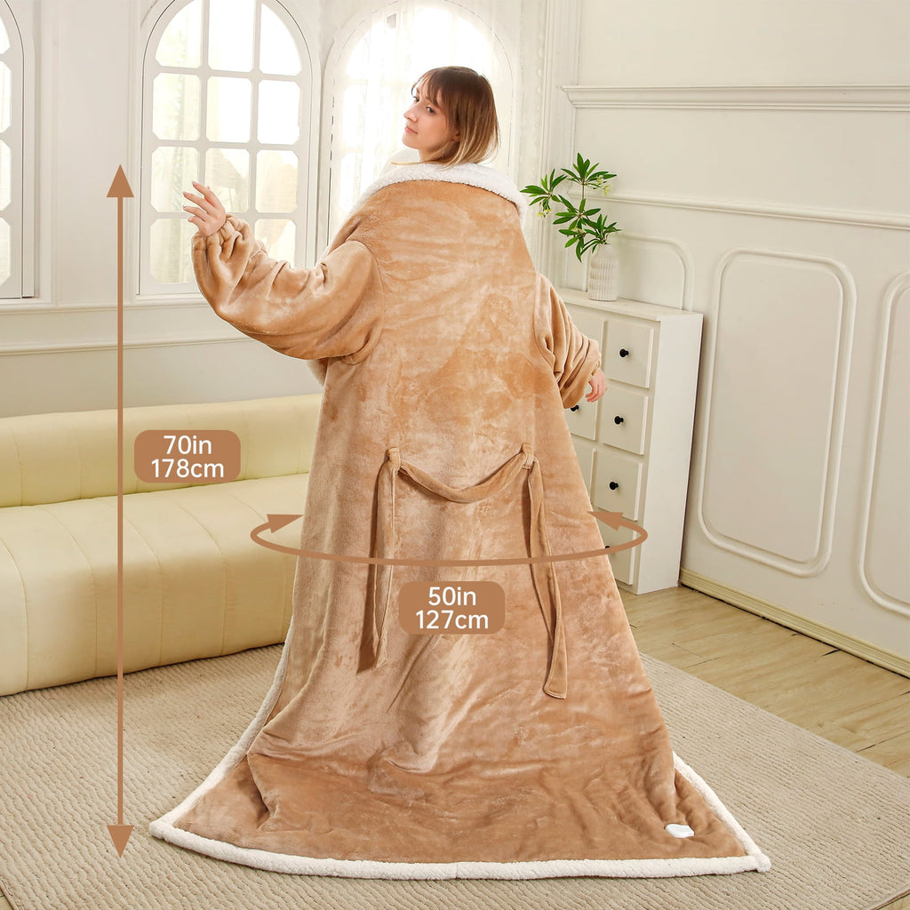 Wearable Heated Blanket Wrap with Adjustable Heat Settings