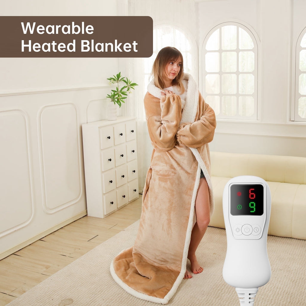 Wearable Heated Blanket Wrap with Adjustable Heat Settings