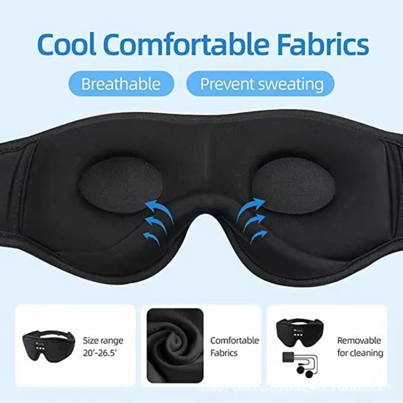 Bluetooth Sleeping Headphones 3D Eye Mask Wireless Headband