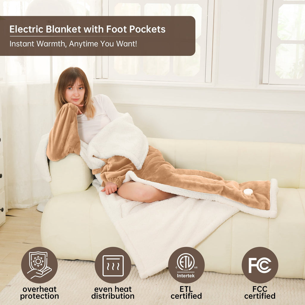 Wearable Heated Blanket Wrap with Adjustable Heat Settings