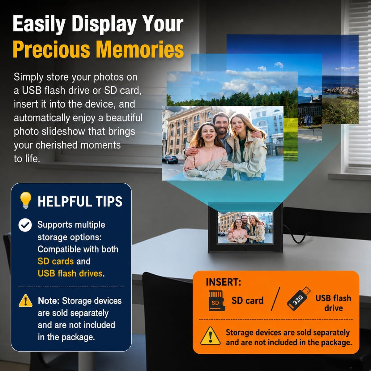 7" Digital Day & Date Clock for Seniors with Reminders & Alarms